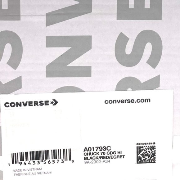 Converse Chuck 70 Comme Garcons PLAY Sneakers Men's Shoes Canvas Black A01793C - Picture 2 of 11